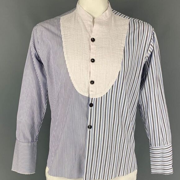 Paul and Shark - Greg Lauren - Dress Shirt - Size XL - Stripped - Blue - White - Picture 1 of 7